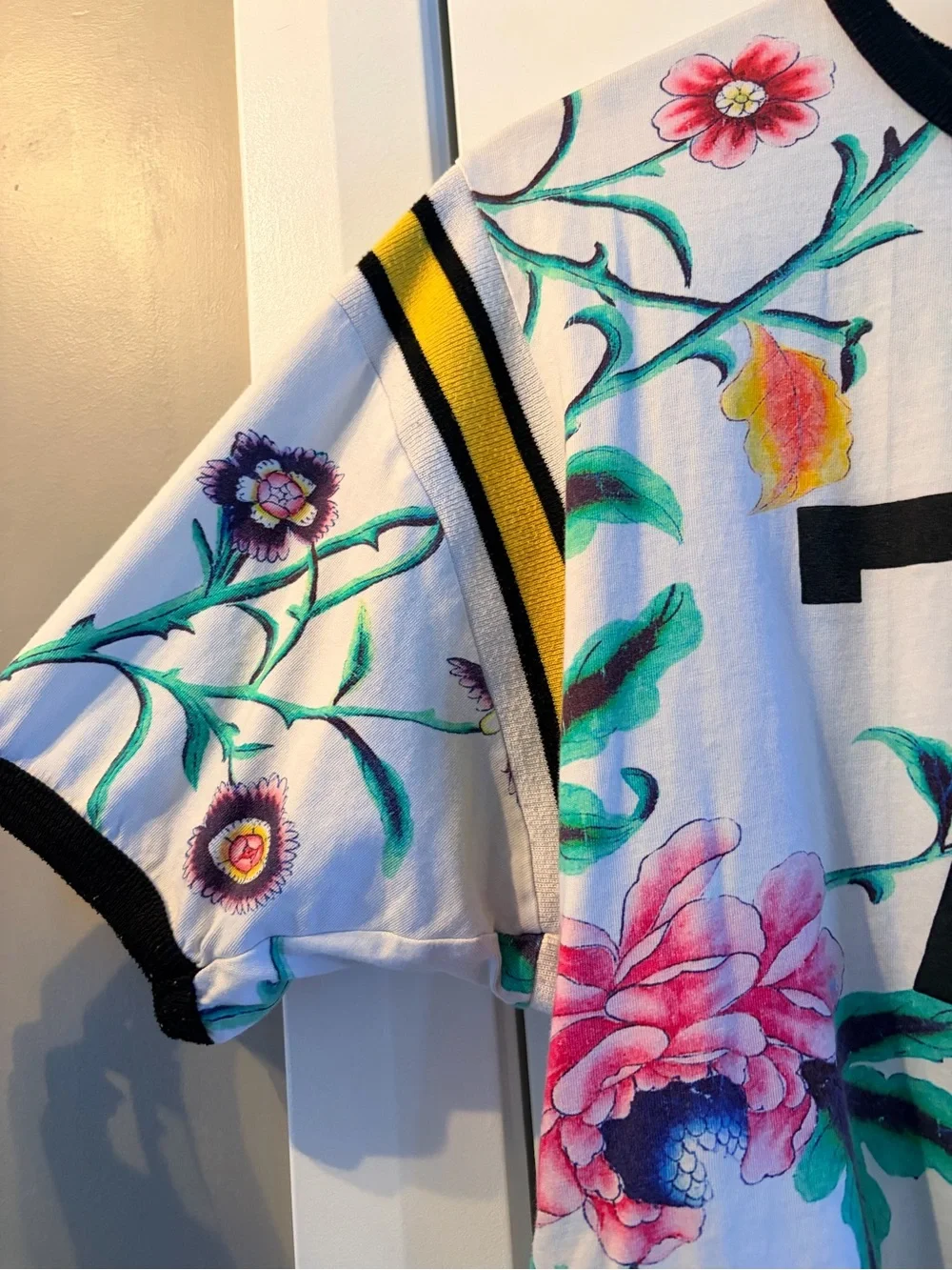 Floral '72' Short Sleeve Tee - White with Multicolor Floral Print